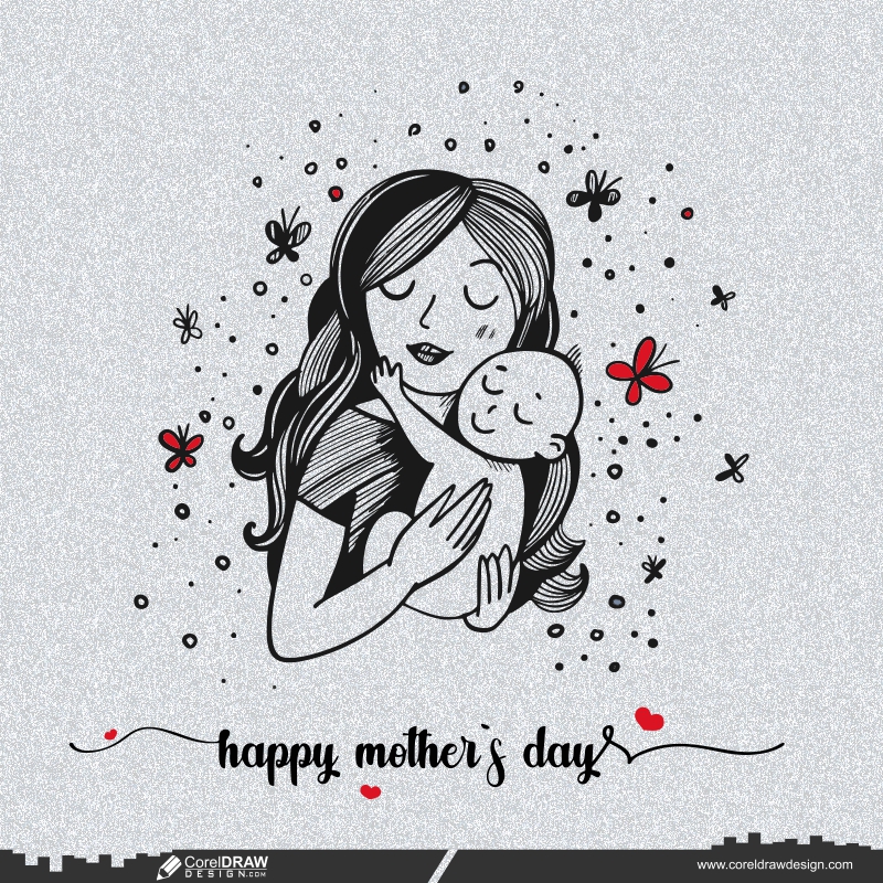 Abstract Line Art Mothers Day, Moth Drawing, Mother Drawing, Mothers Day  Drawing PNG Transparent Clipart Image and PSD File for Free Download
