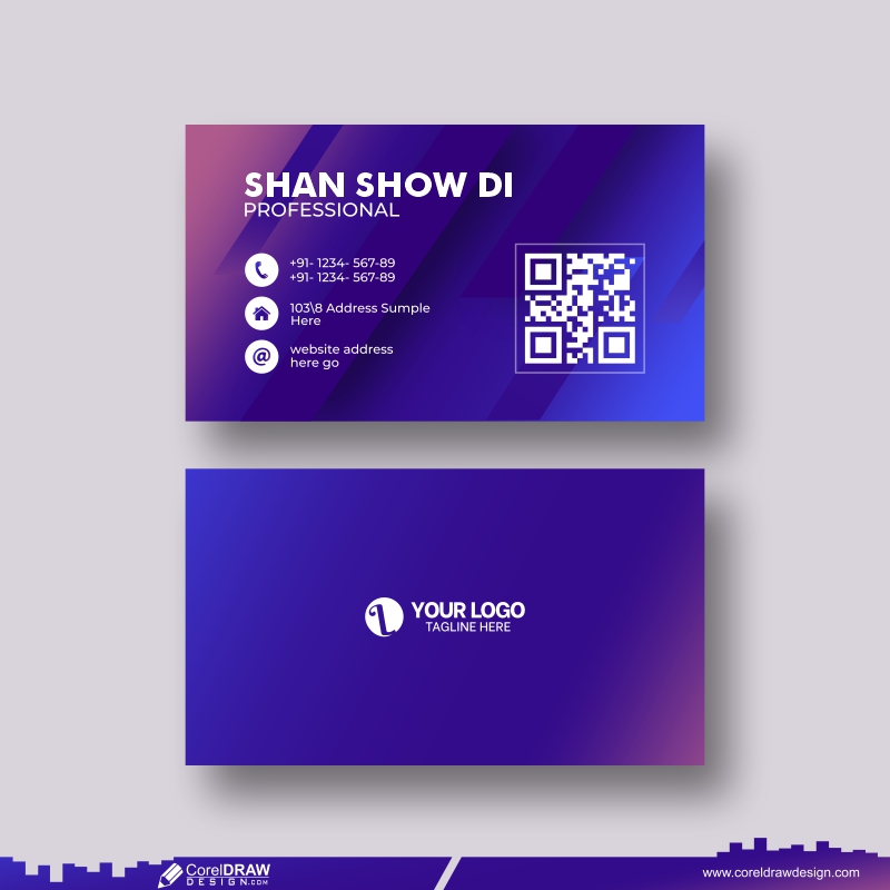  blue business card design vector cdr 