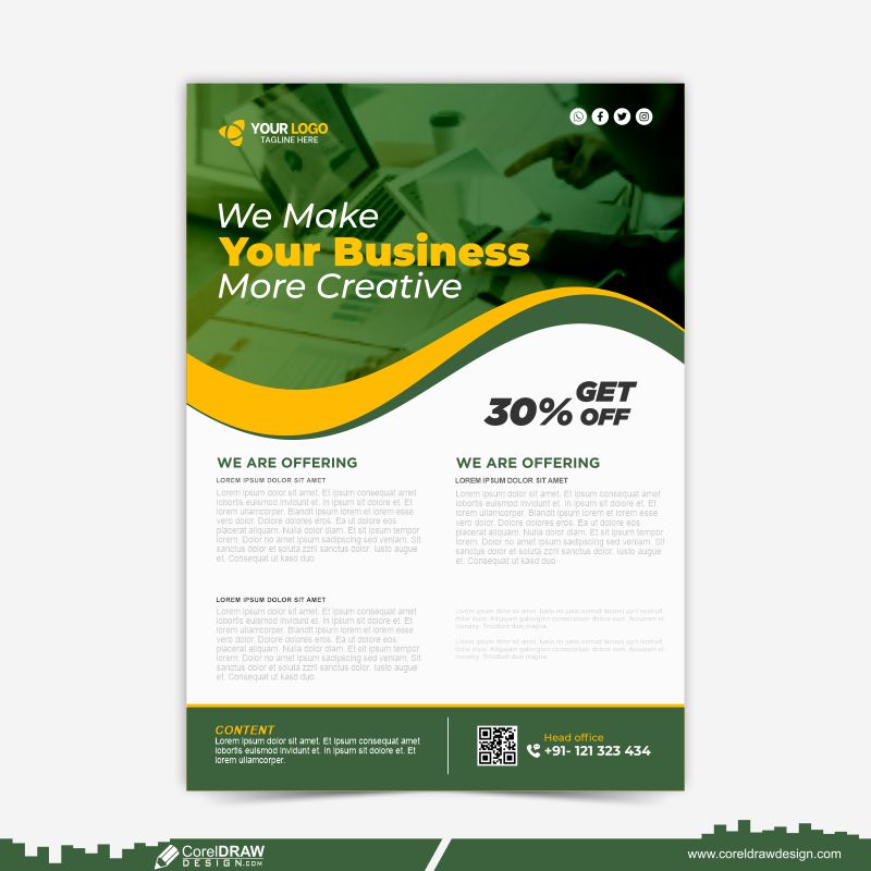 Business Concept Flyer Template Free Vector CDR