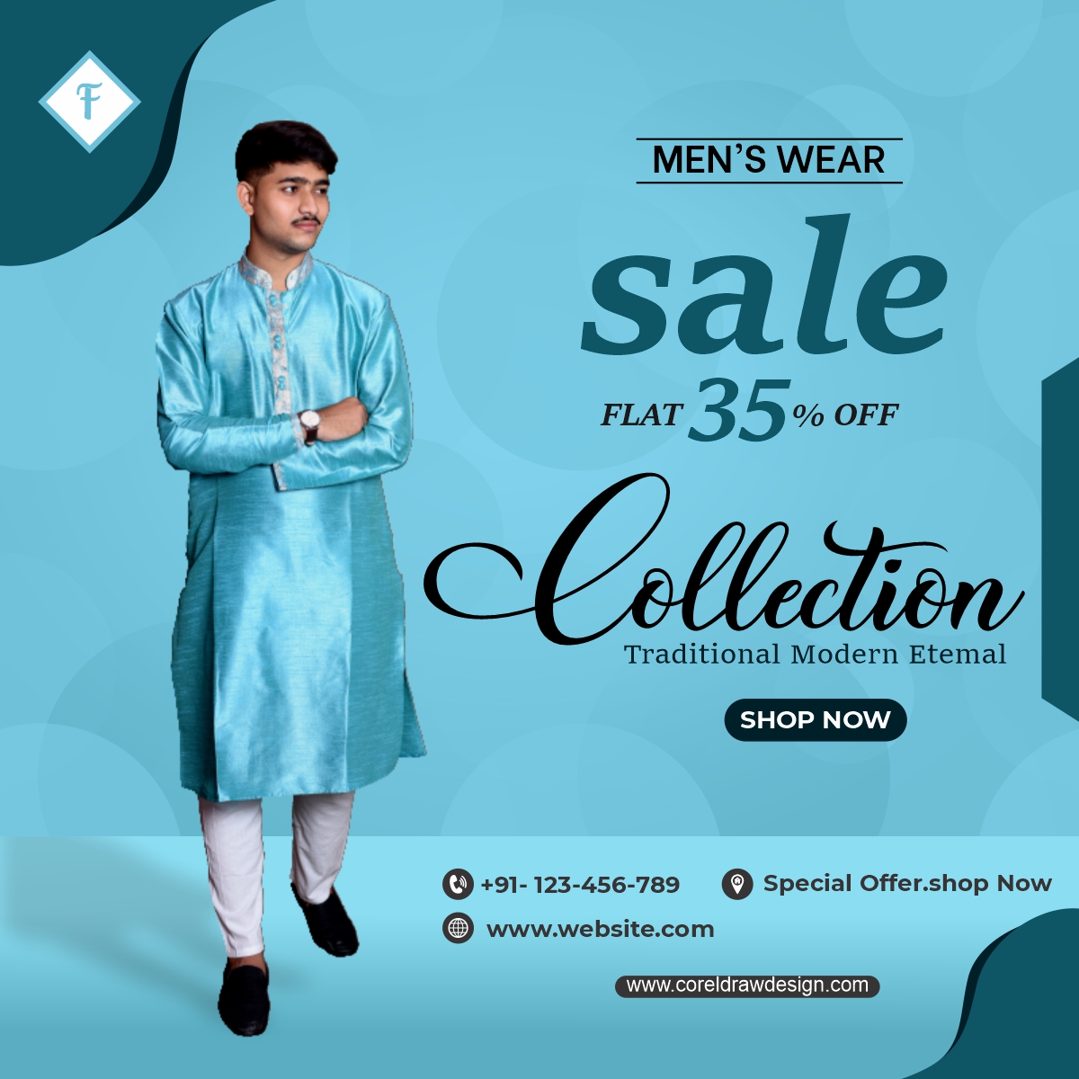 Collection Sale Mens Wear Discount Banner Template Premium Vector