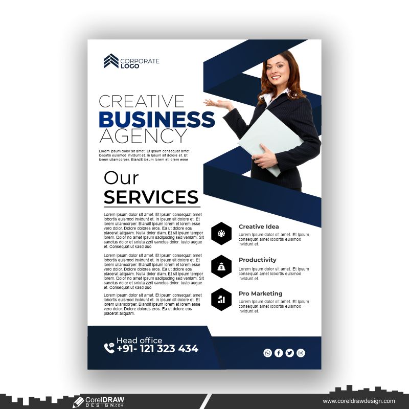  company flyer design premium free design vector cdr template