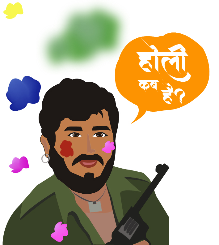 Download Gabbar Singh, happy holi poster, illustration-free jpg | CorelDraw  Design (Download Free CDR, Vector, Stock Images, Tutorials, Tips & Tricks)