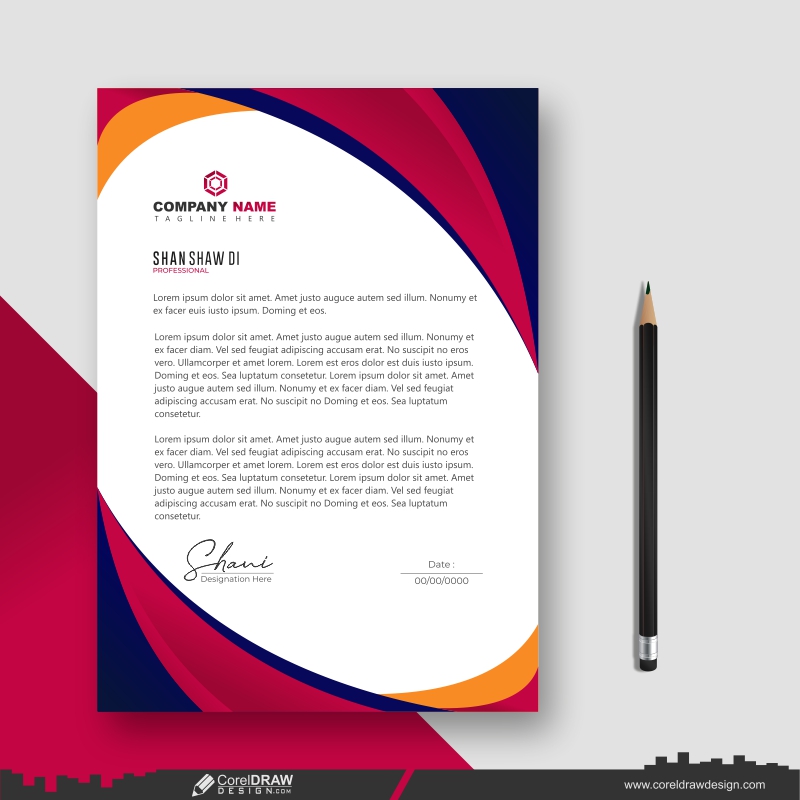  modern colorfull letterhead business template vector