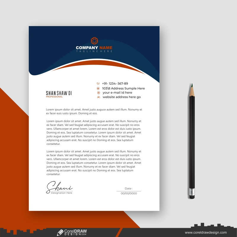  modern letterhead business template vector