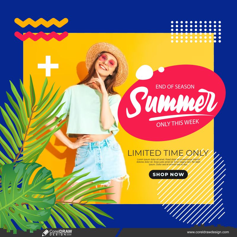  summer sale banner template design cdr free vector