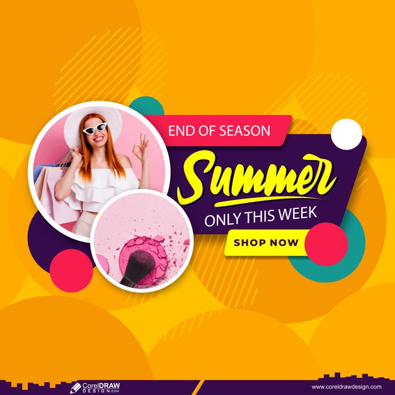  summer sale only this week banner template design cdr free vector