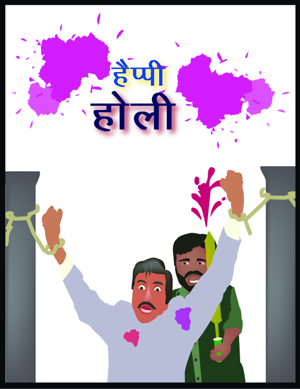  Thakur, Gabbar Holi Poster illustration free vector-01