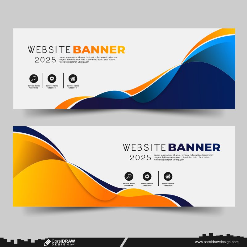  Website Banner Design download Business background 
