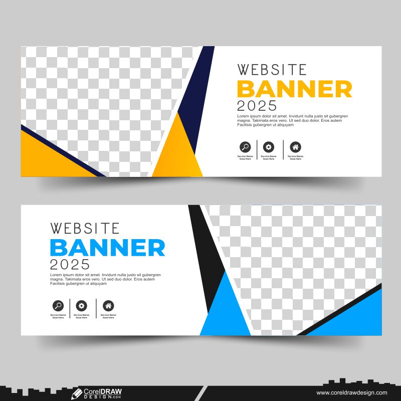  Website Banner Design download Business geometric background 