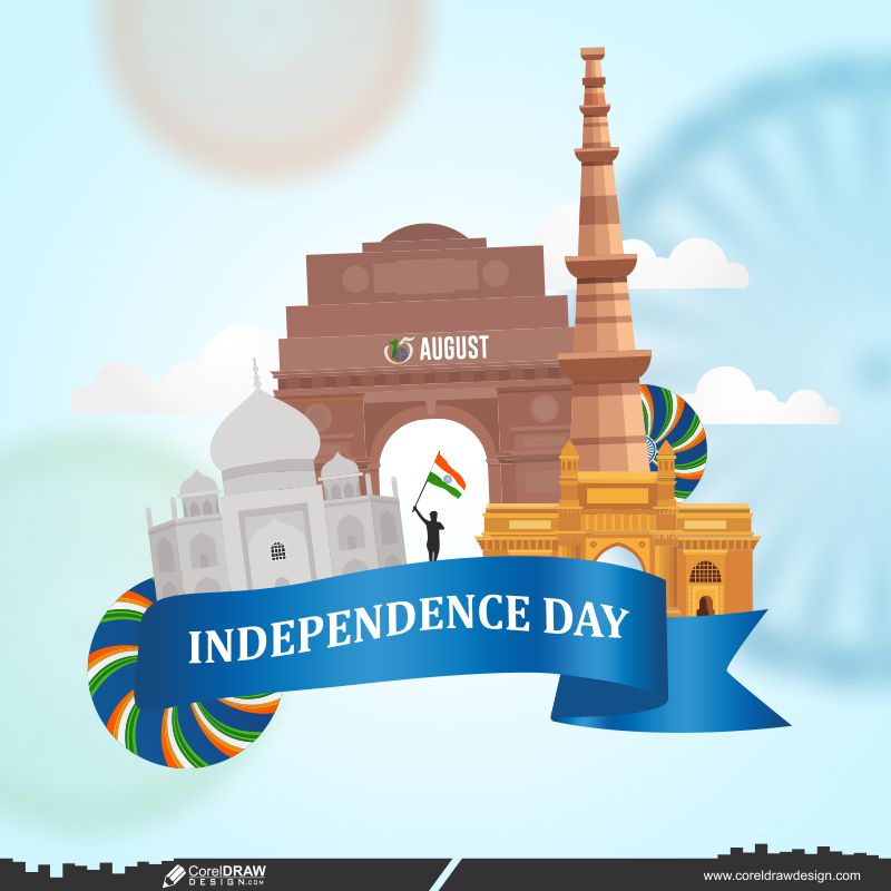 Indian Independence Day Concept With Hindi Text Of Swatantrata Diwas - 15th  August. Royalty Free SVG, Cliparts, Vectors, and Stock Illustration. Image  128692769.