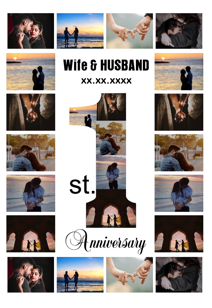 1st Anniversary PhotFrame Vecotor Cdr Design Download For Free