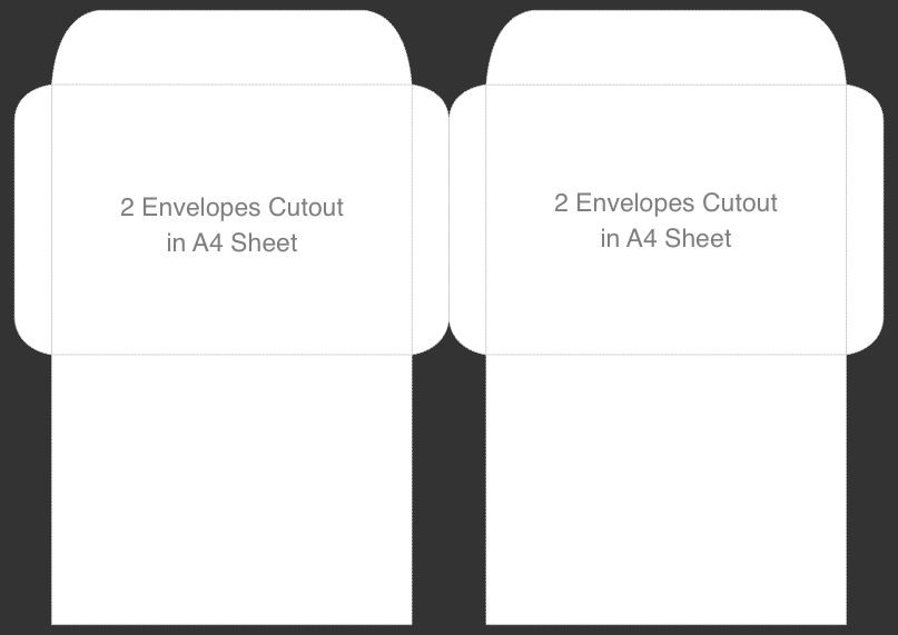 2 envelopes cutout in A4 Free CDR