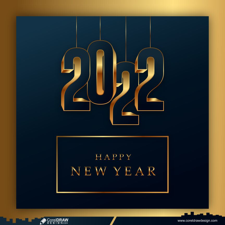 2022 gold numbers happy new year 