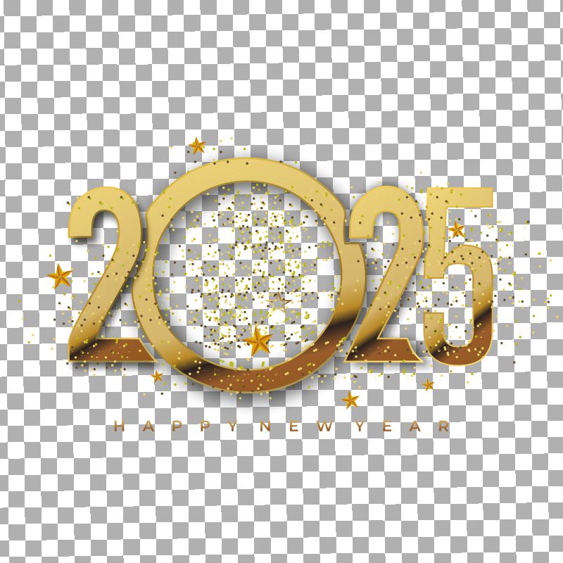 2025 New year celebrations light gold realistic metal Premium Vector png