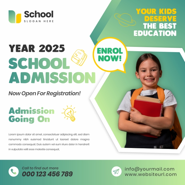 2025 School Admission poster design CDR download free