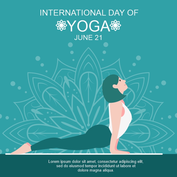 Premium Vector  International yoga day 21 june web banner concept