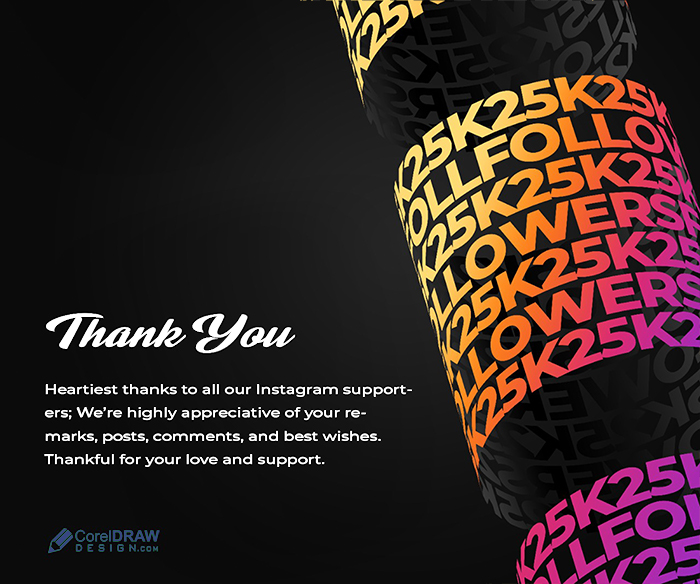 25K Followers text effect free psd