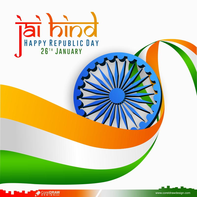 Download 26 Th January Republic Day Silhouette Indian Flag Monument Jai Hind  | CorelDraw Design (Download Free CDR, Vector, Stock Images, Tutorials,  Tips & Tricks)