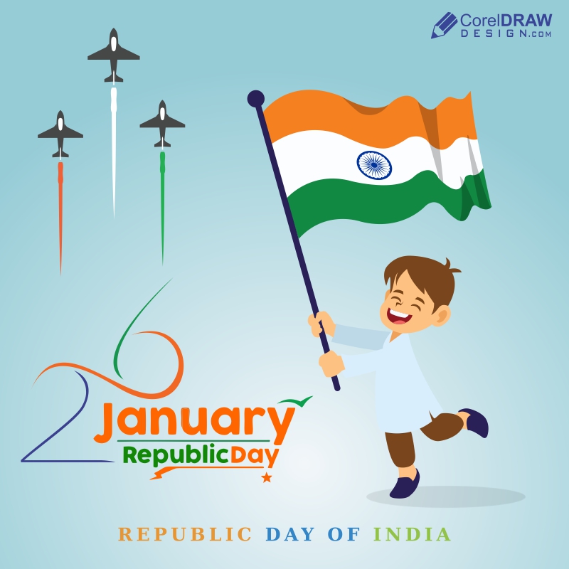 26th January 2024 celebration image, Republic Day free vector image
