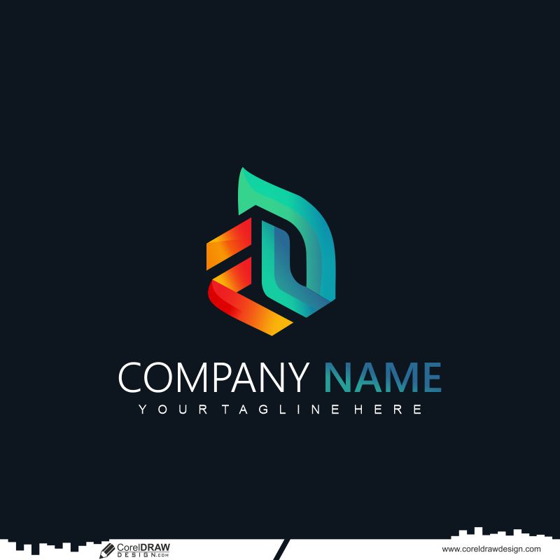 3d colorfull logo design cdr template vector