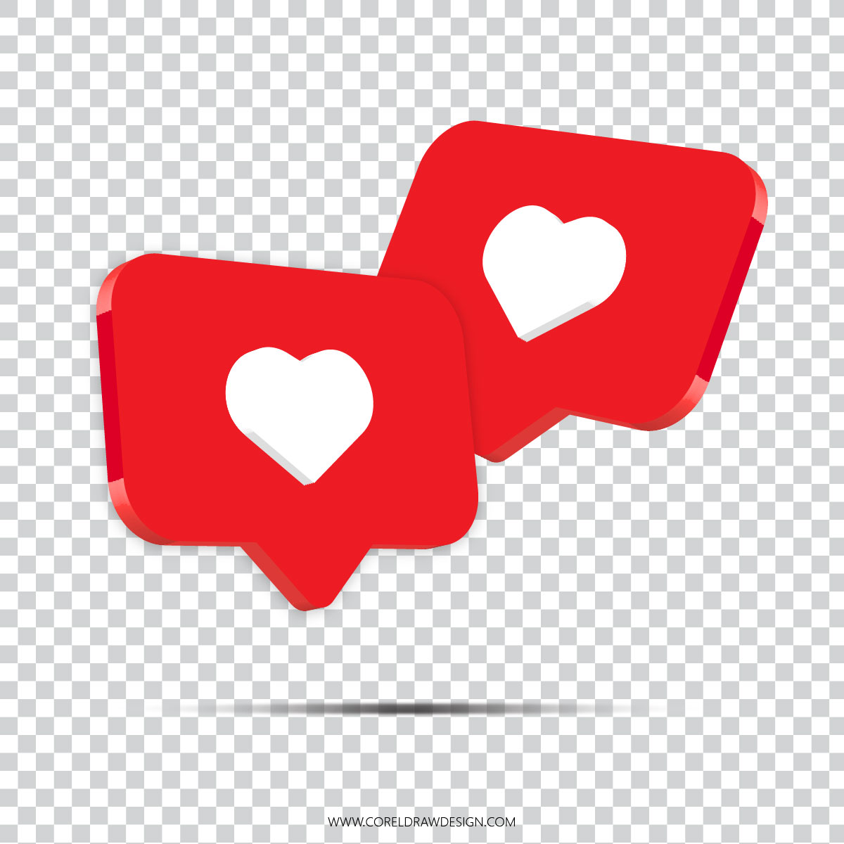 3D Instagram Likes Icon Vector