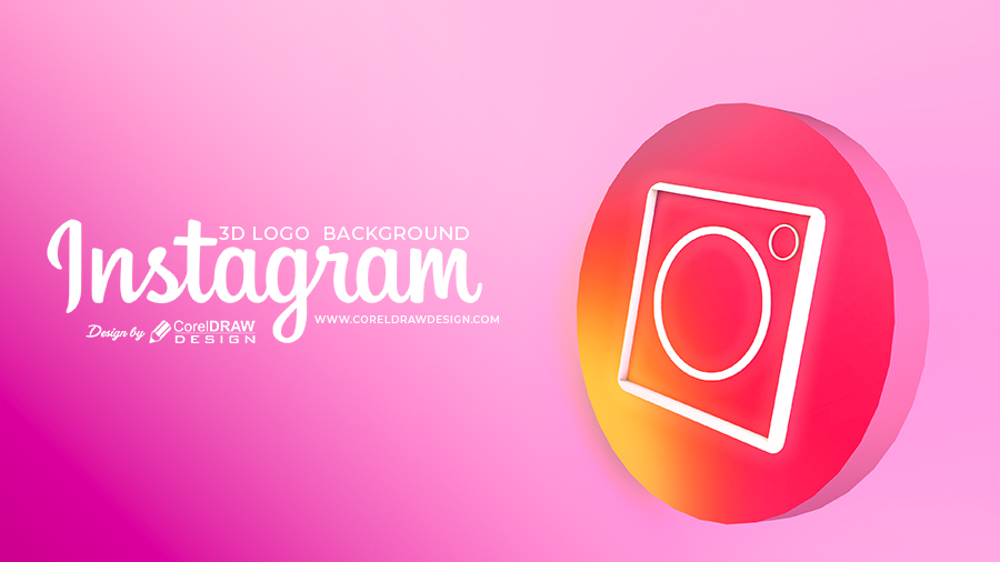 3D Instagram Logo With Background Download Free Image From Coreldrawdesign