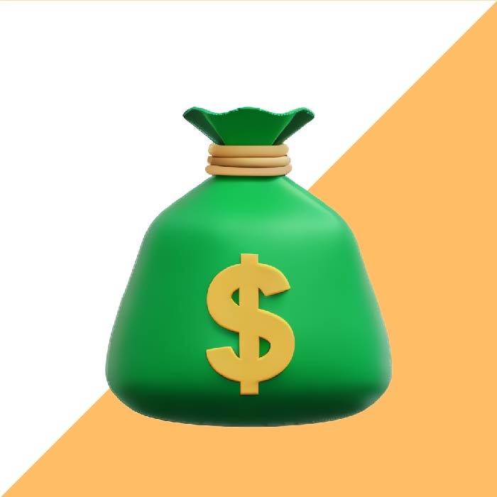 3d money bag with dollar sign for money transfer and exchange icon design-01