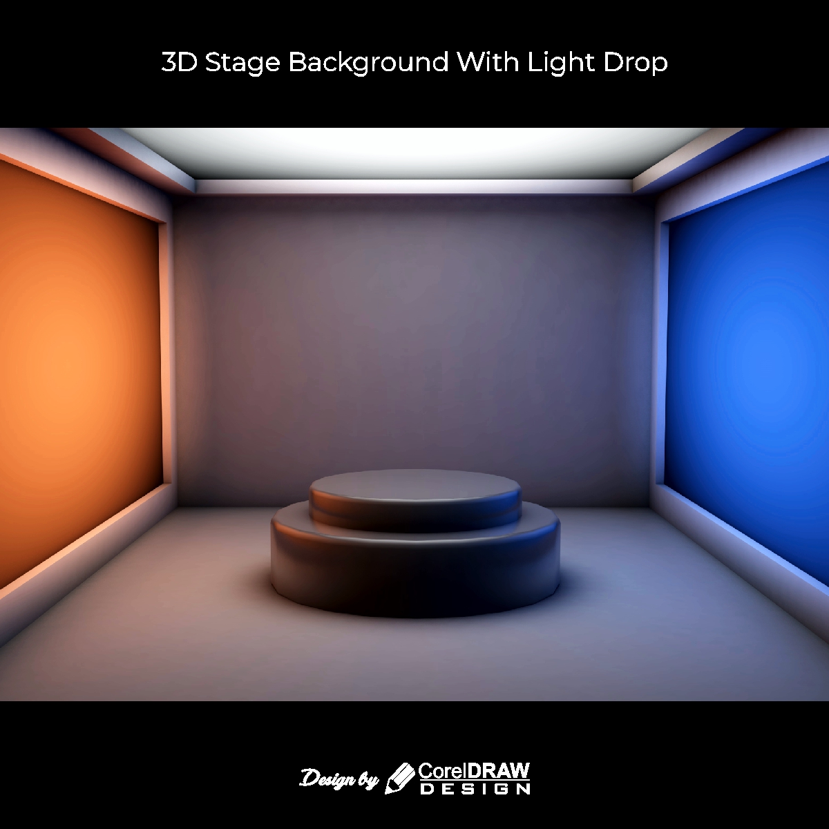 3D STAGE BACKGROUND WITH LIGHT DROP