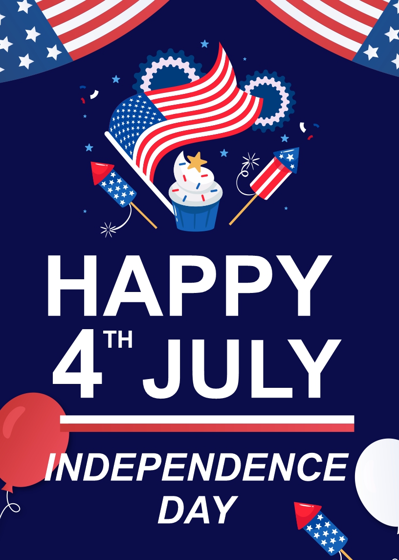 4 July United States Of America Independence Day Wishing Vector Design Download For Free