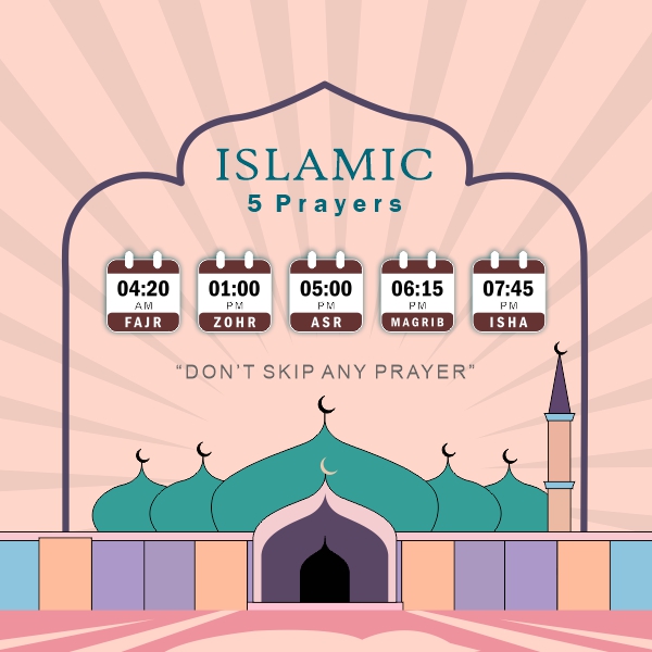 5 Prayers of Islam background Vectors Design & Creativity for Free Download in cdr file