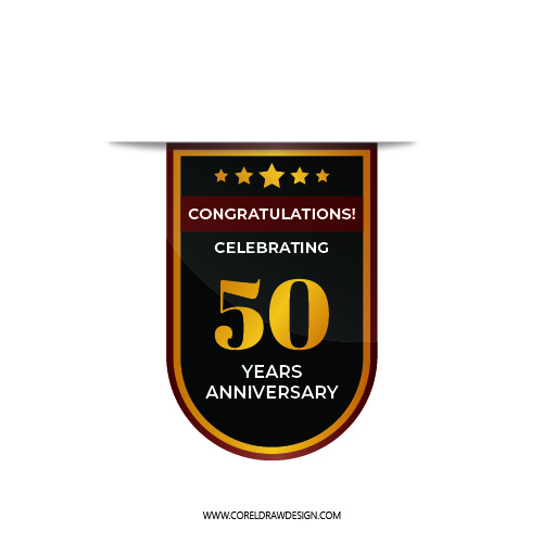 50th Anniversary Badge Vector-