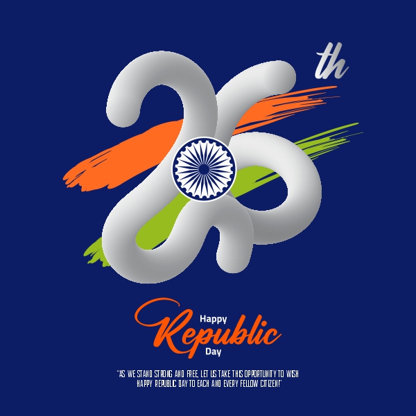 76th 3D Render Republic Day Free CDR Vector illustration Download For Free