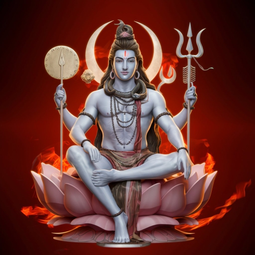 A stunning 3D render of Lord Shiva, the Hindu god Image HD Quality Free Download