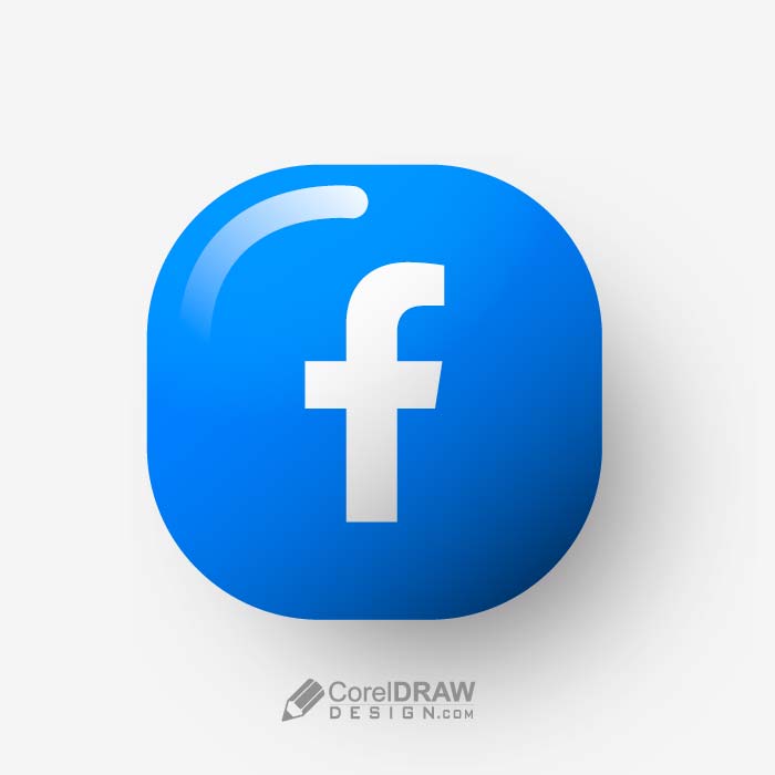 Abstract 3D facebook Icon Logo vector free