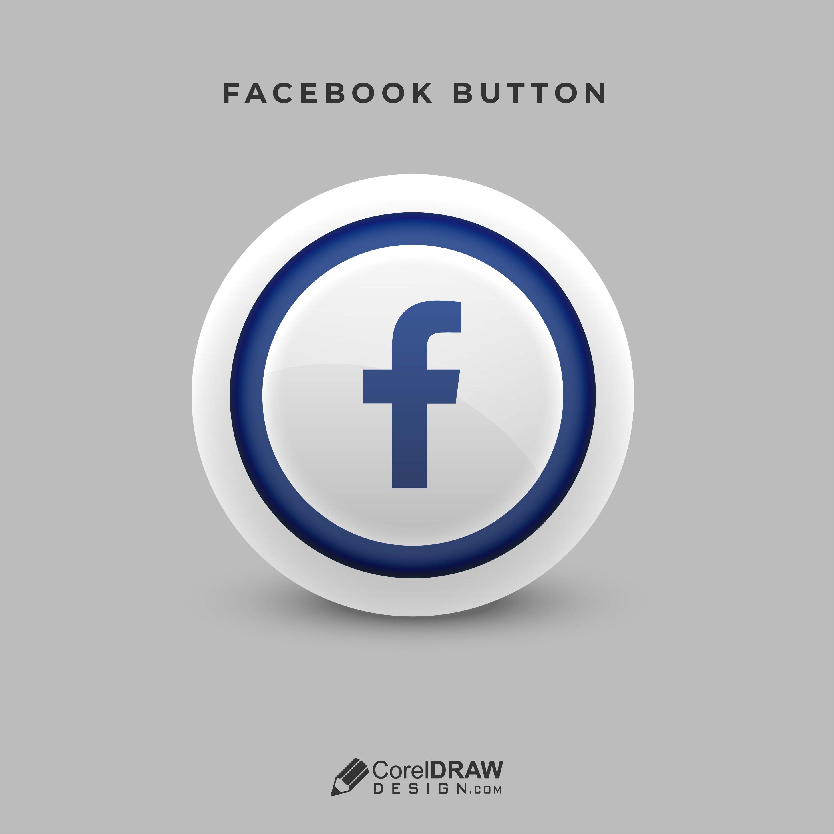 Abstract 3D Realistic Facebook Button Icon