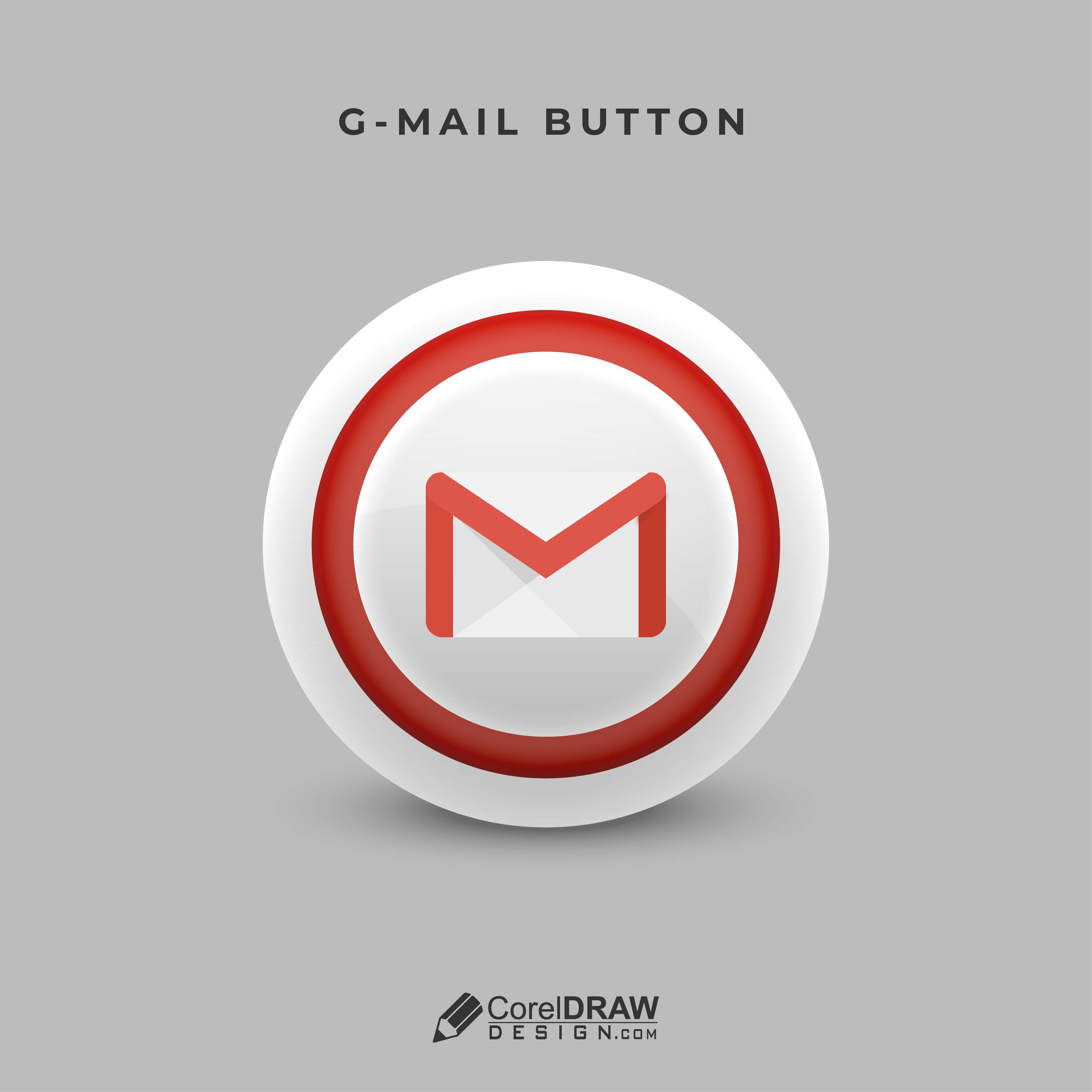 Abstract 3D Realistic Gmail Button Icon