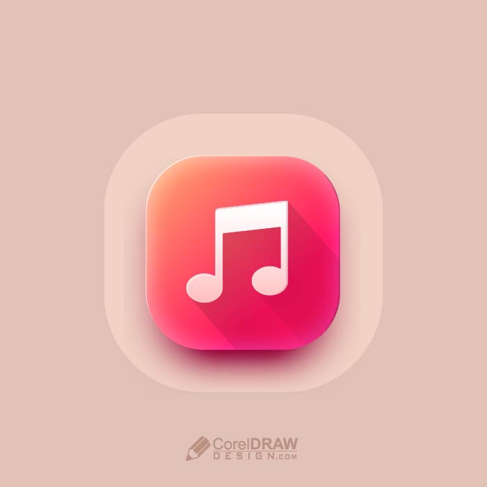 Abstract 3D Realistic Music Song Icon Vector