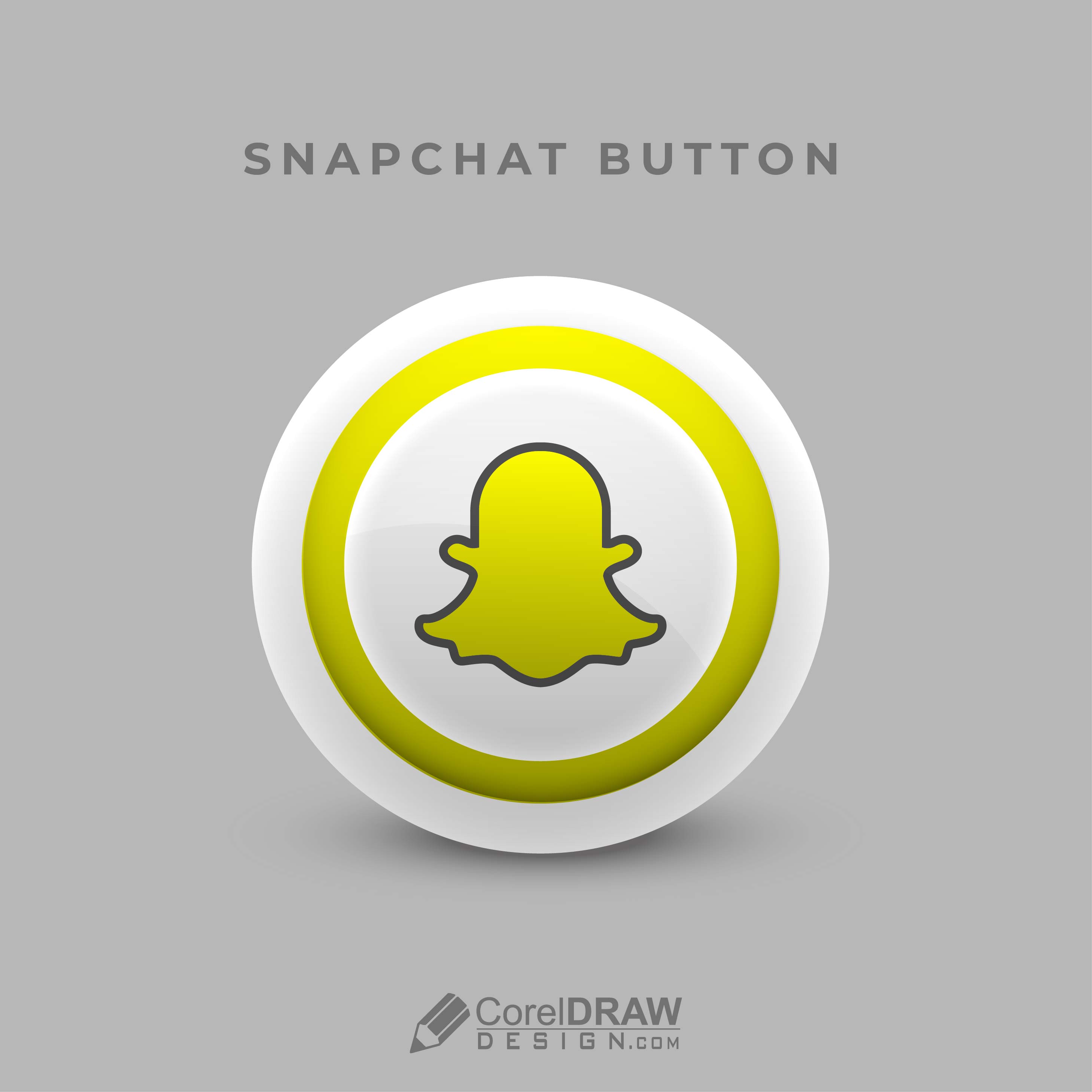 Abstract 3d Social Media Snapchat Icon Button Vector