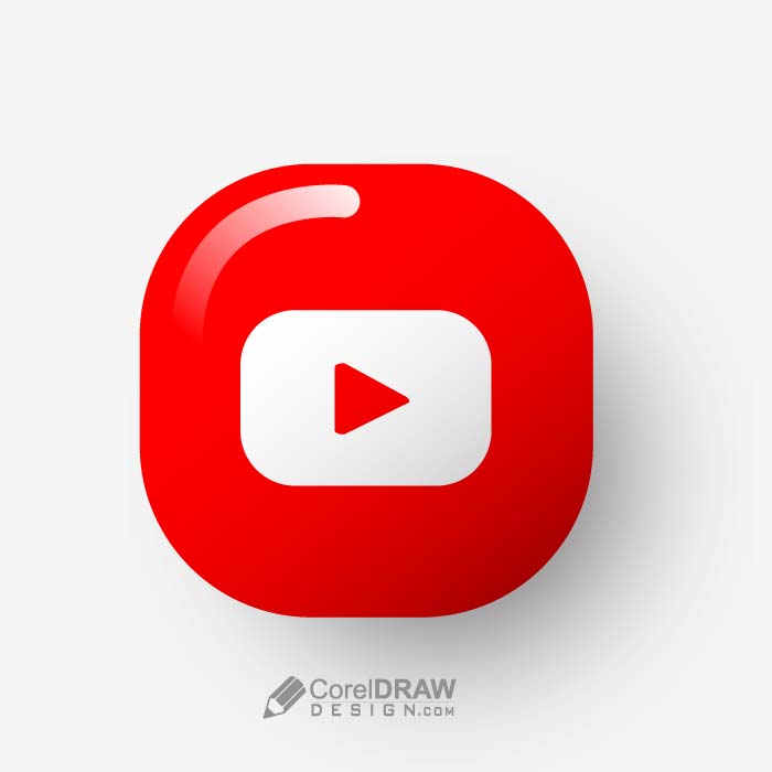 Abstract 3D youtube Icon Logo vector free