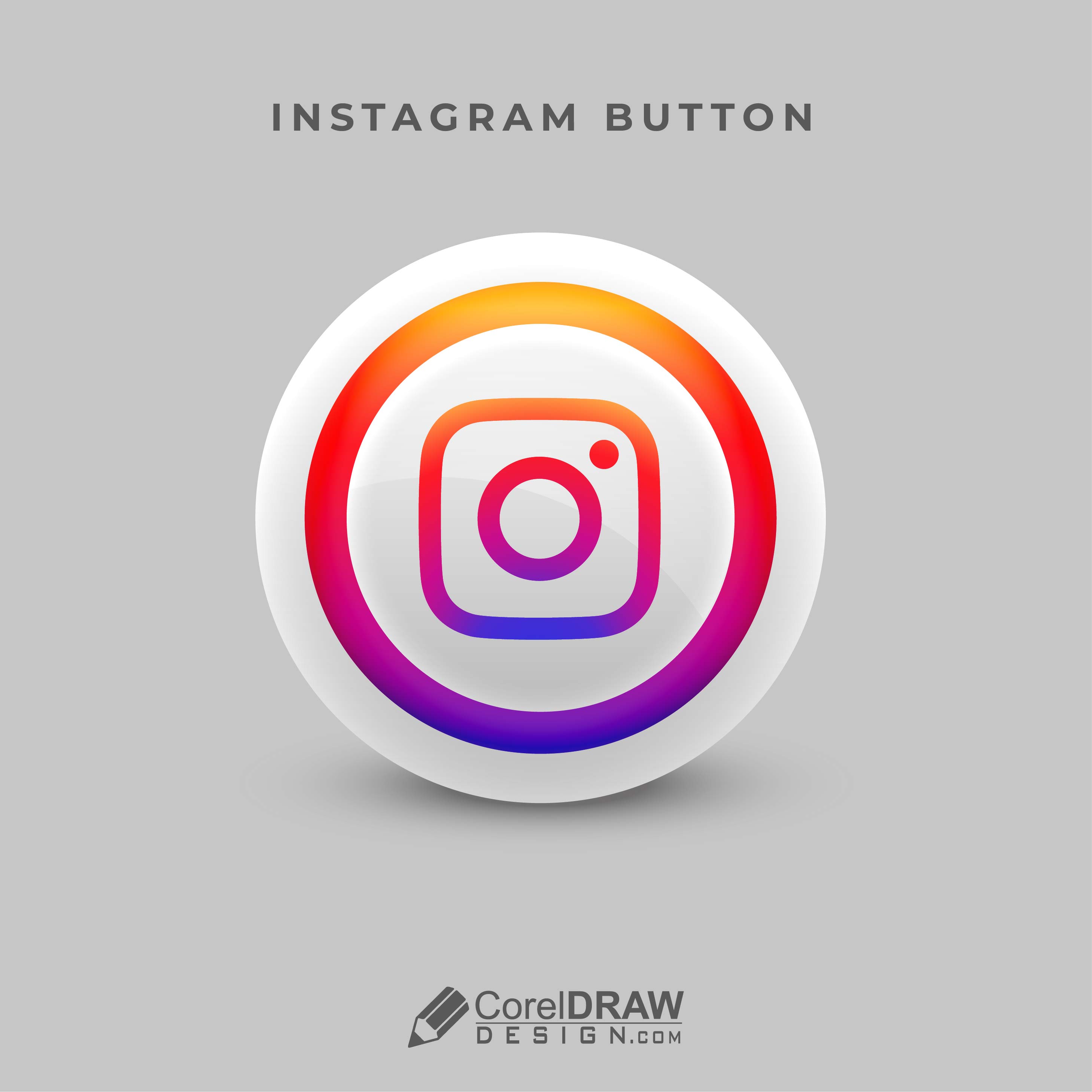 Abstract Beautiful Instagram Social Media Button Vector