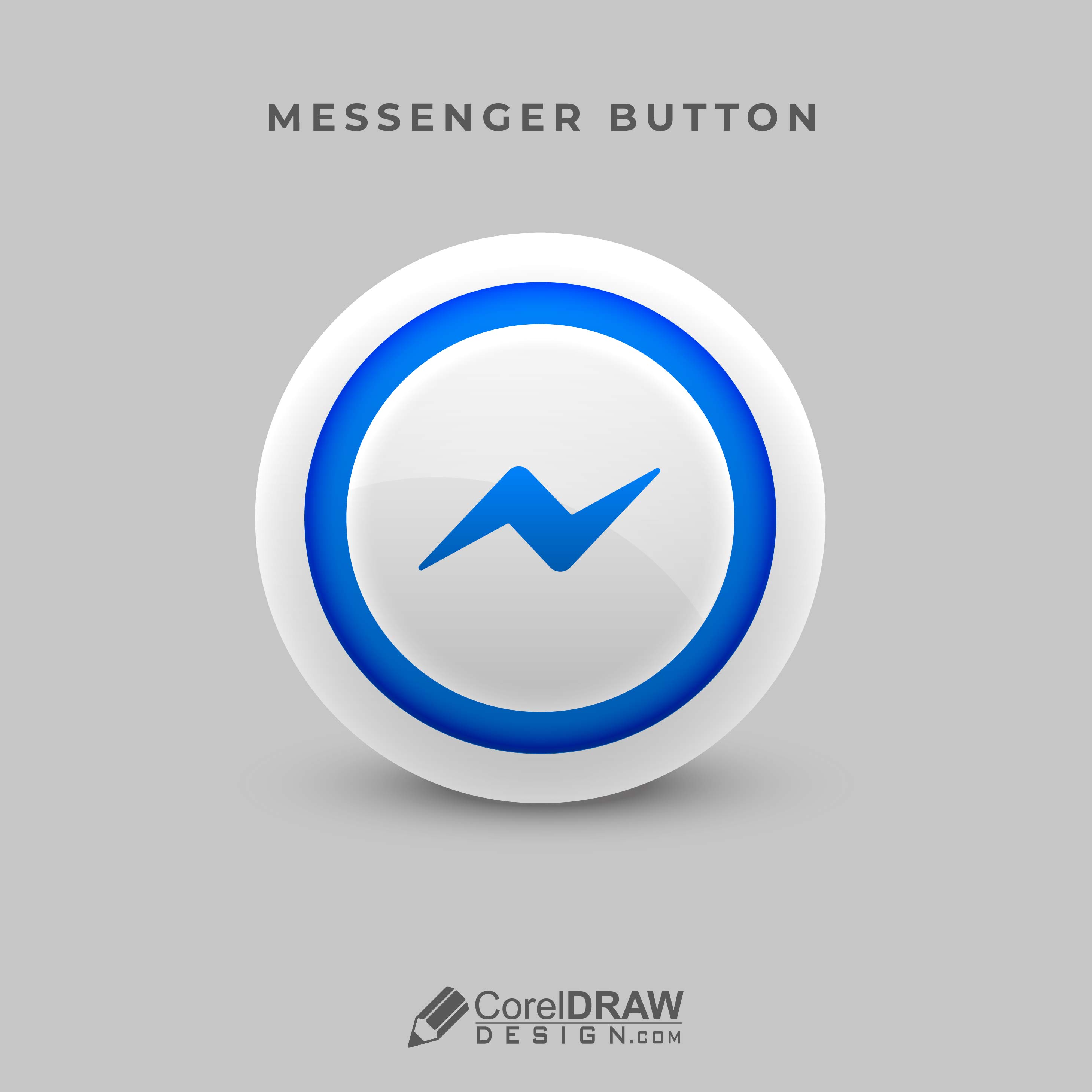 Abstract Beautiful Messenger Social Media Button Vector