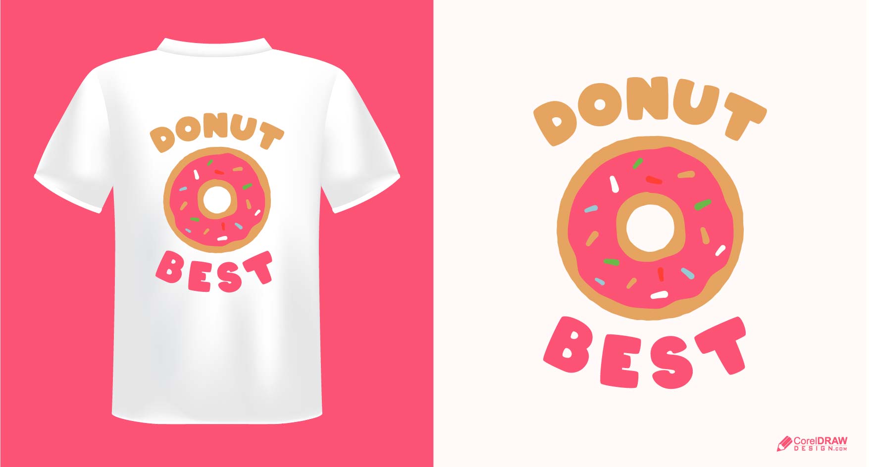 Abstract Best Donuts fast food company backside t-shirt vector mockup design