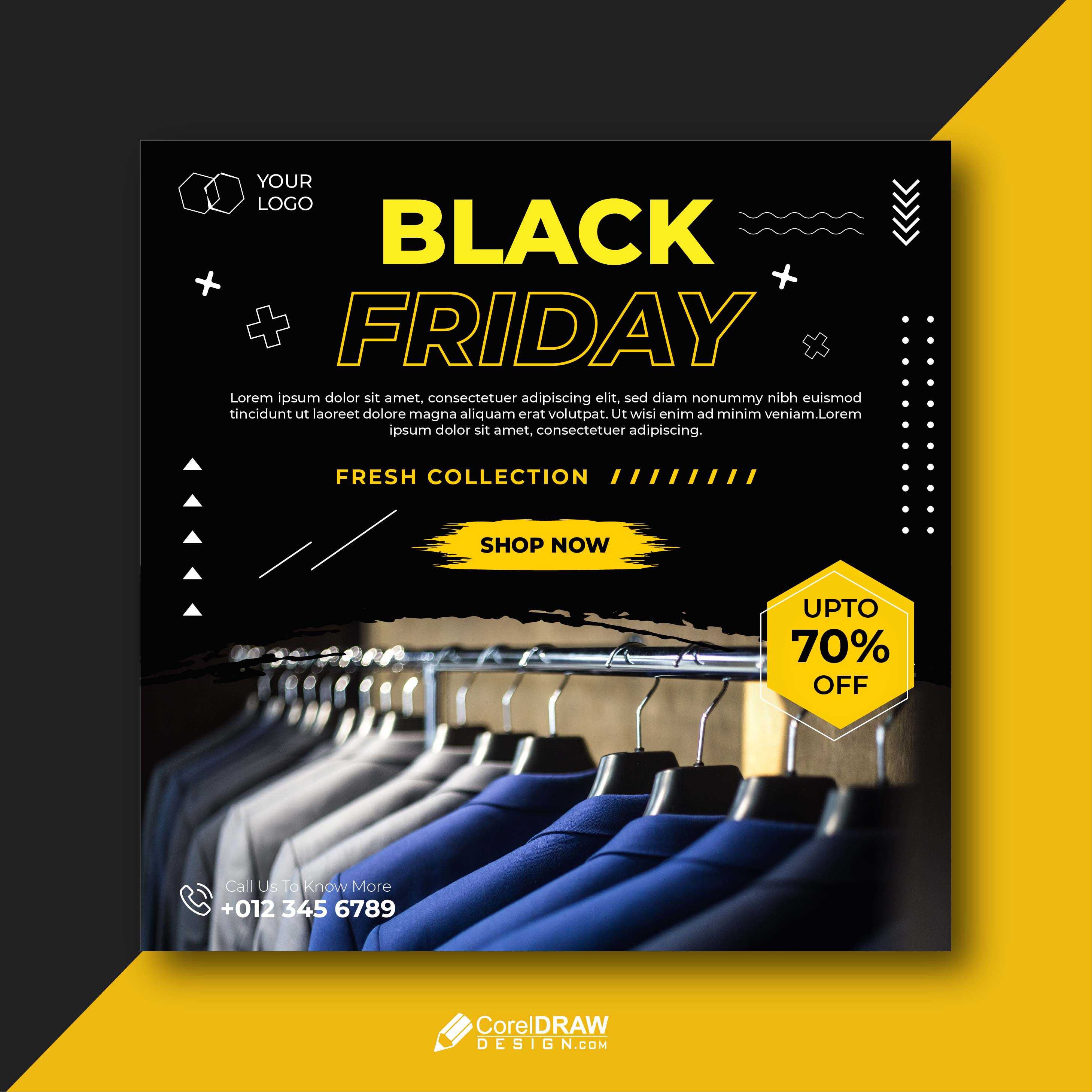 Abstract Black Friday Geometric Poster Template