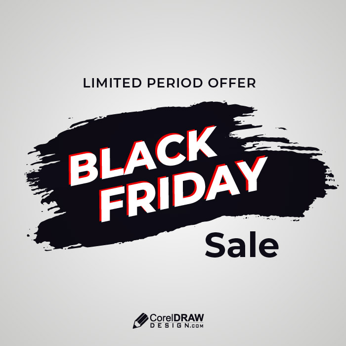 Abstract black friday sale brush stroke vector