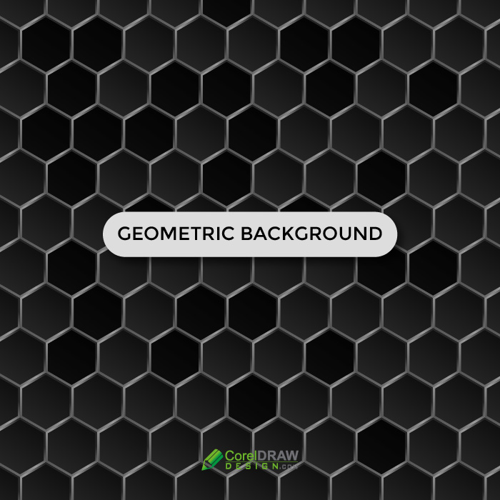Abstract Black Geometric Hexagonal  Background