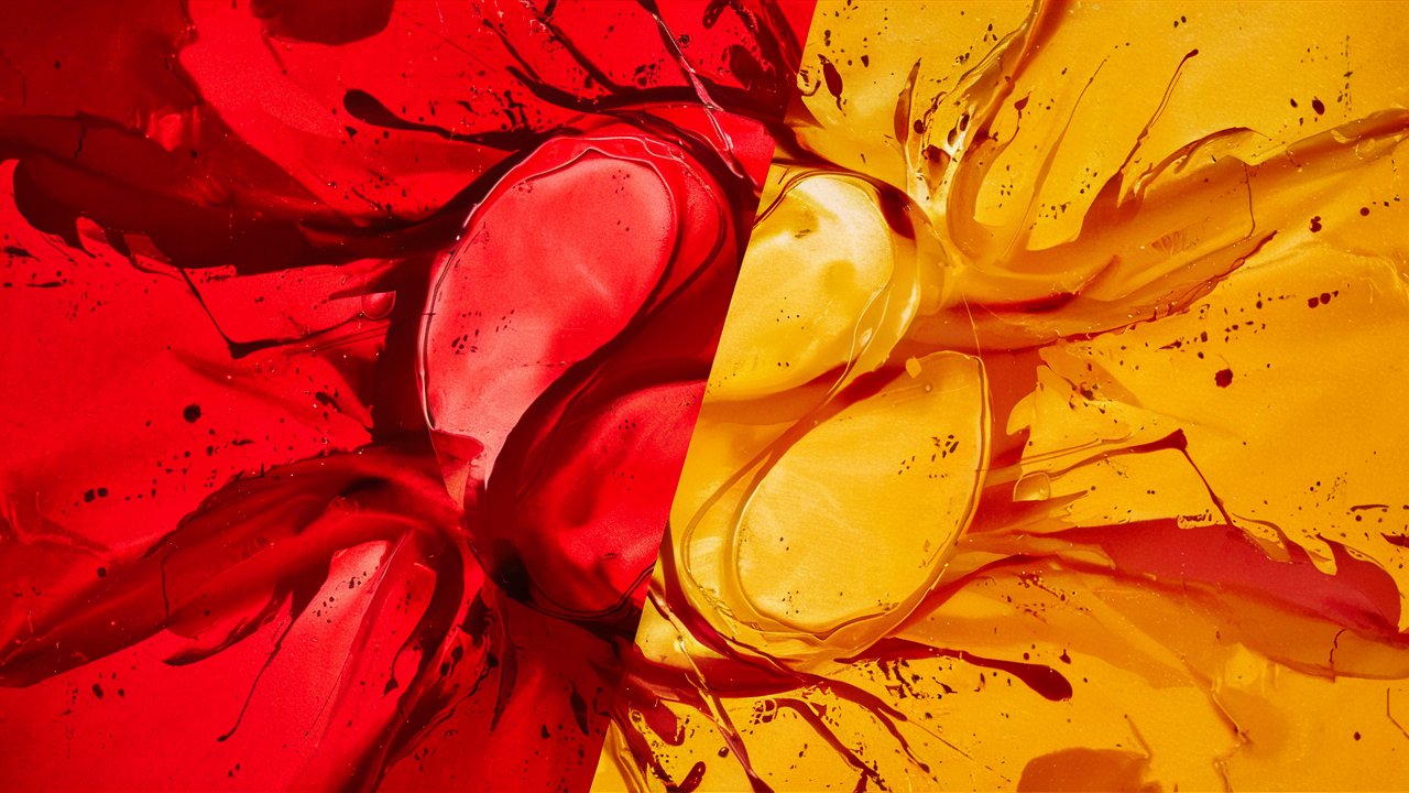Abstract blend of colors red yellow color splash background image
