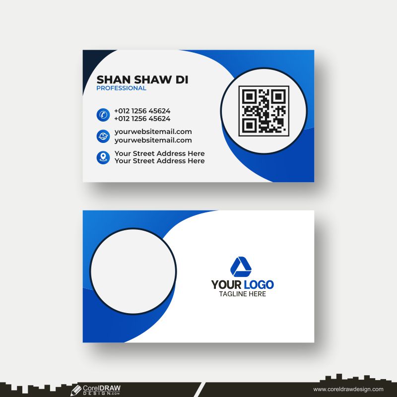 abstract blue business card design download