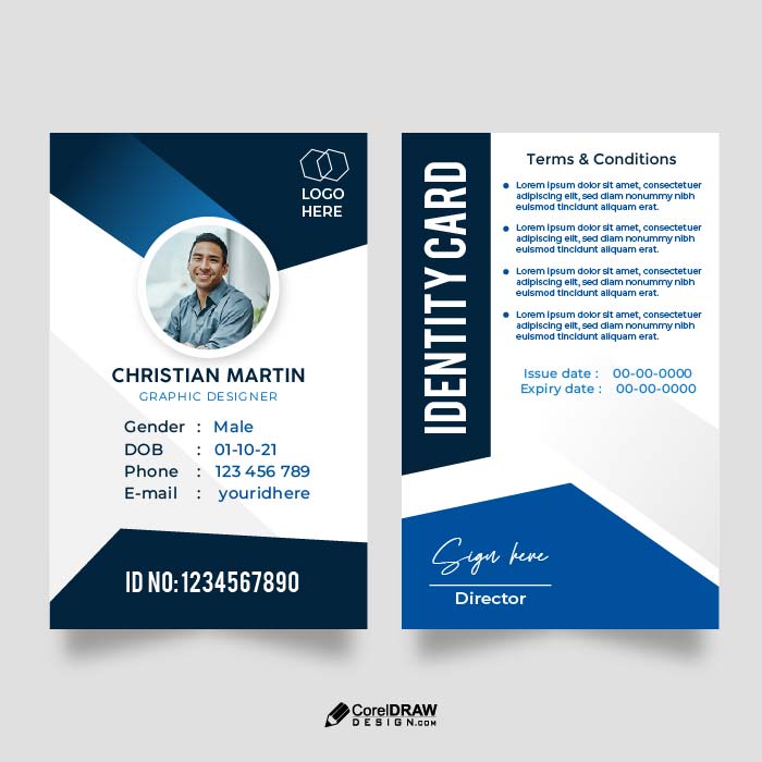 Abstract blue corporate id card vector