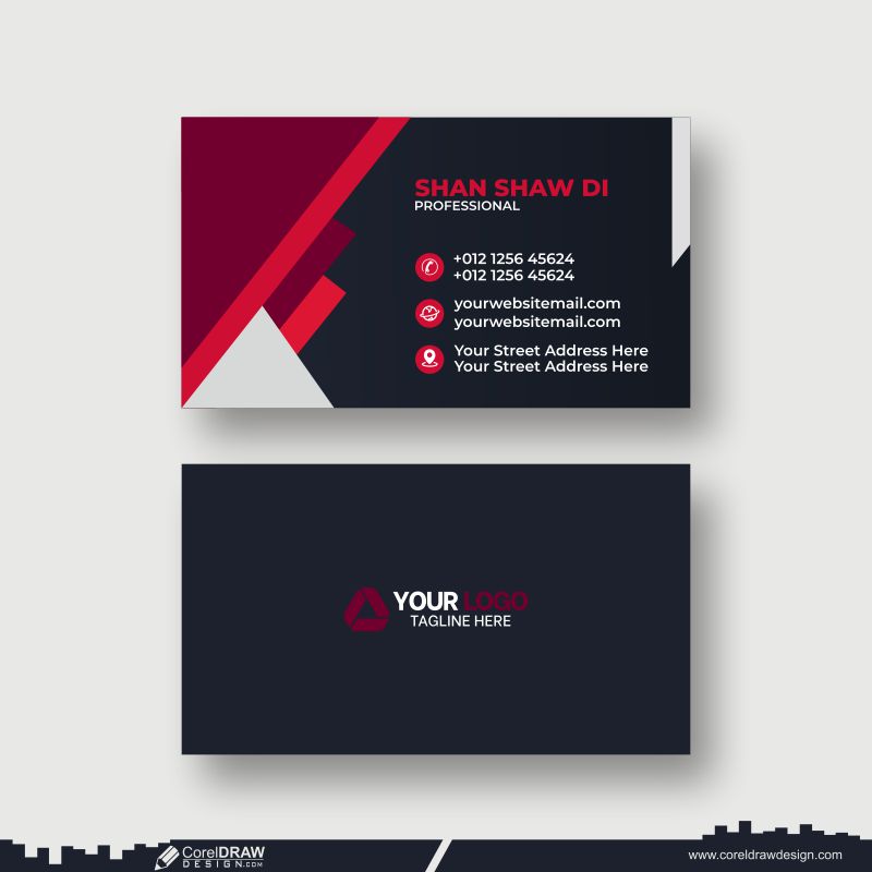 abstract business card design Premium template