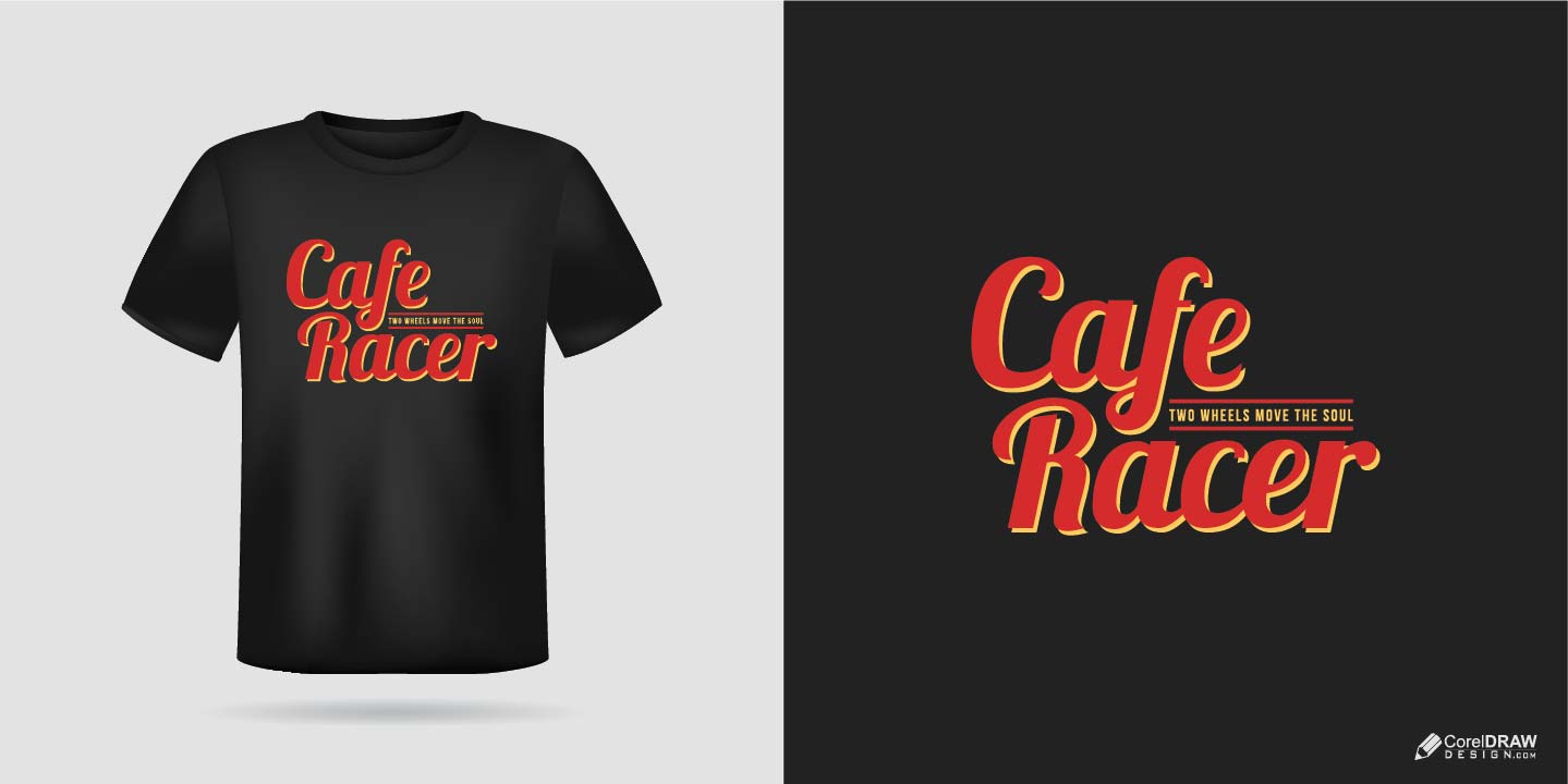Abstract Cafe Rider Stunt Vector T-shirt Mockup